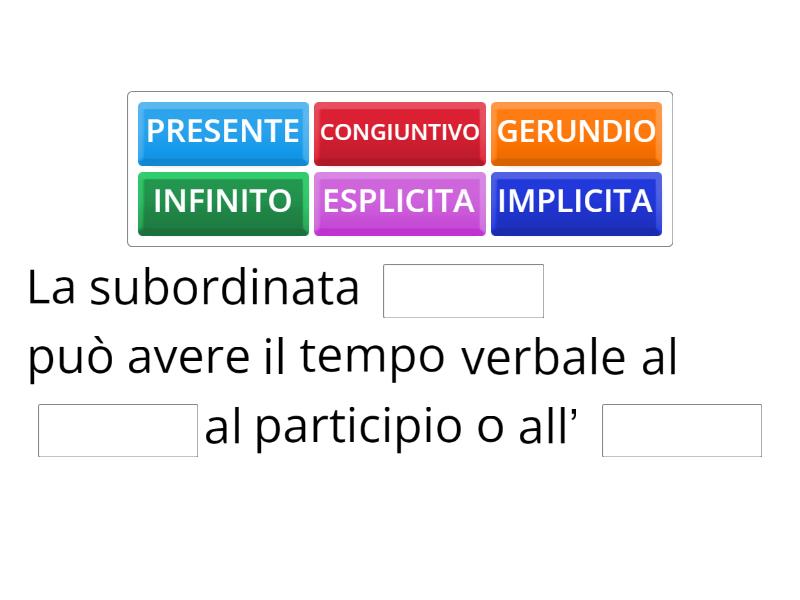 SUBORDINATE- implicita e esplicita - Missing word