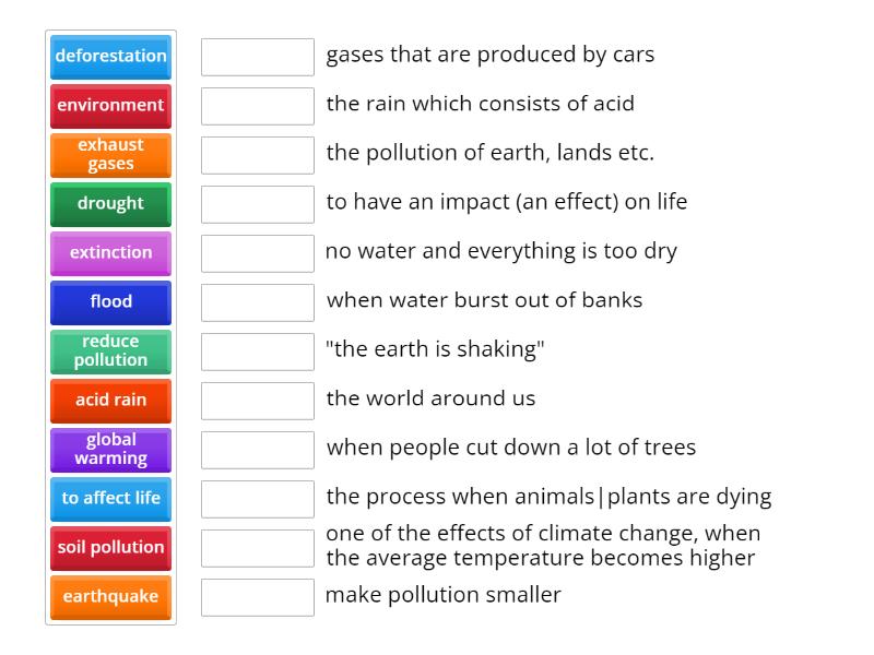 Ecological problems - Match up