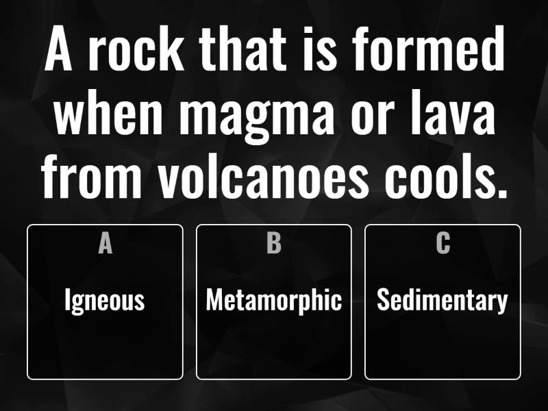 Types of Rocks - Quiz