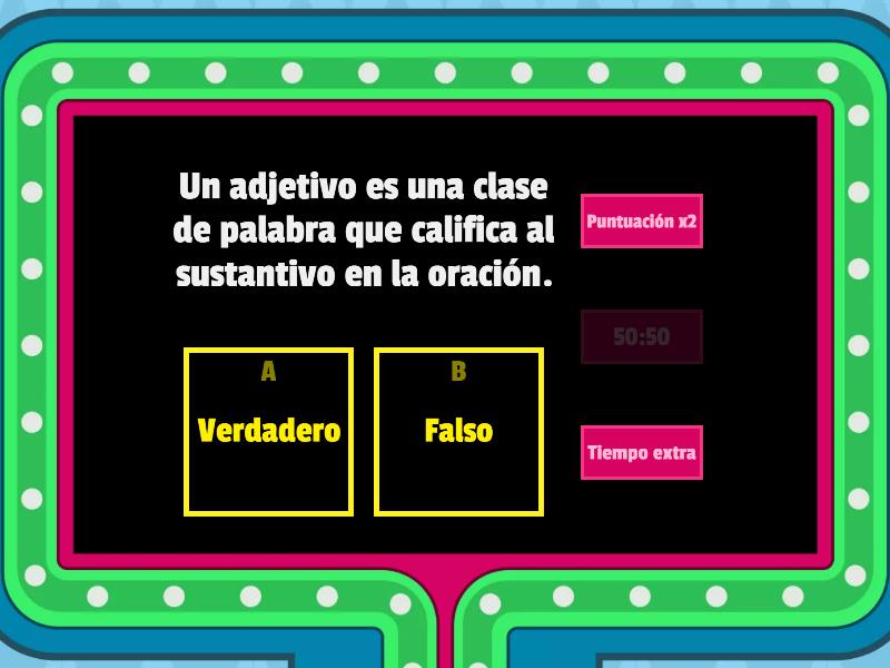 Los Adjetivos - Gameshow Quiz