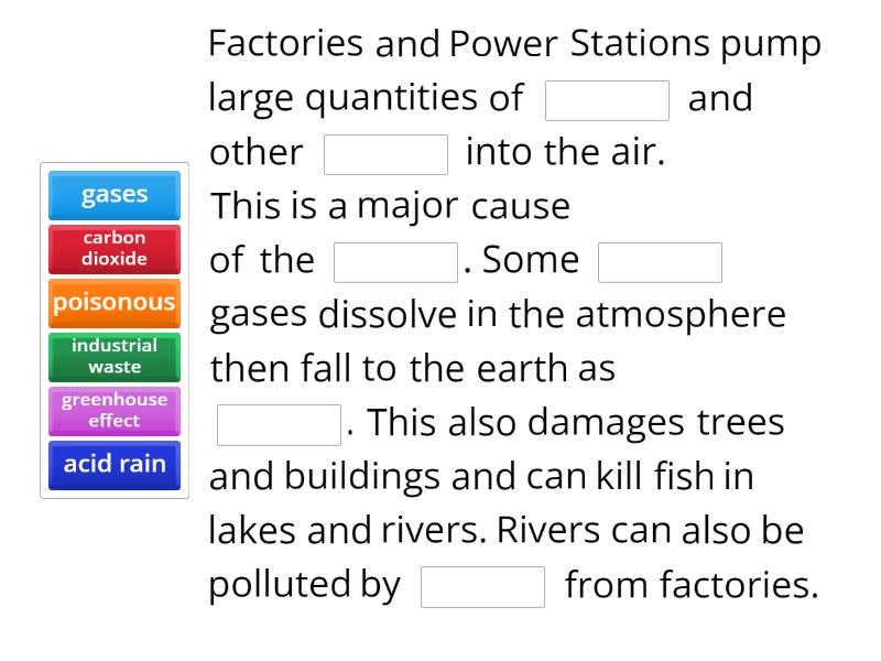 Pollution - Complete the sentence