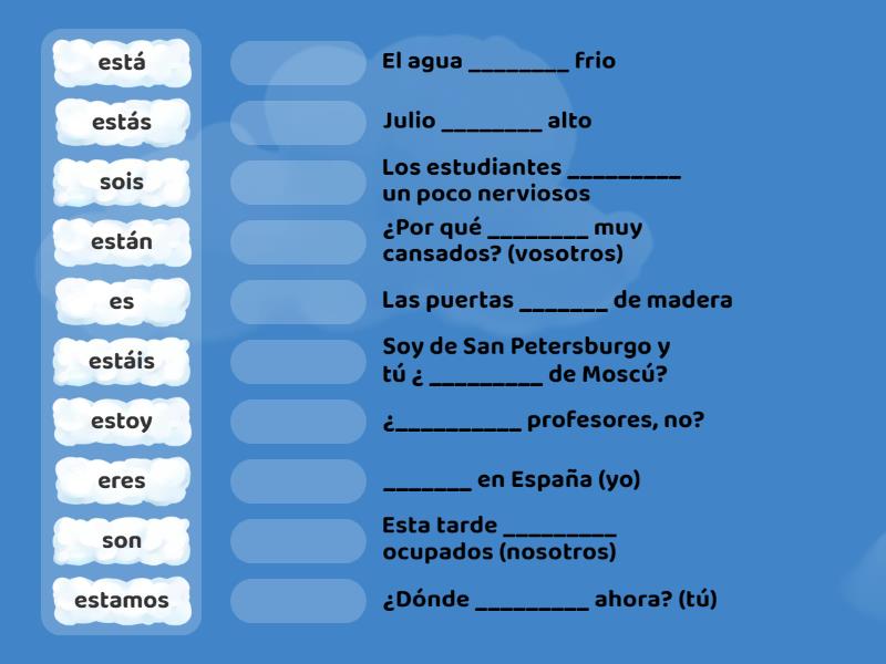 ser / estar - Une las parejas