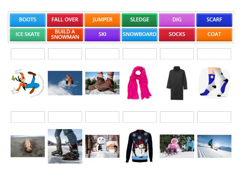 WINTER ACTIVITIES AND CLOTHES - Match up