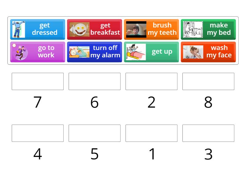put the activities in order - Match up