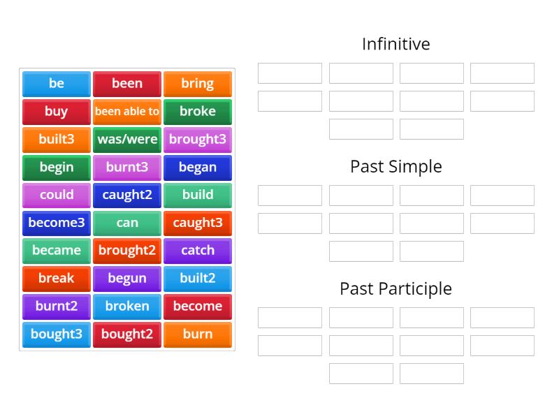 Irregular Verbs - Group sort