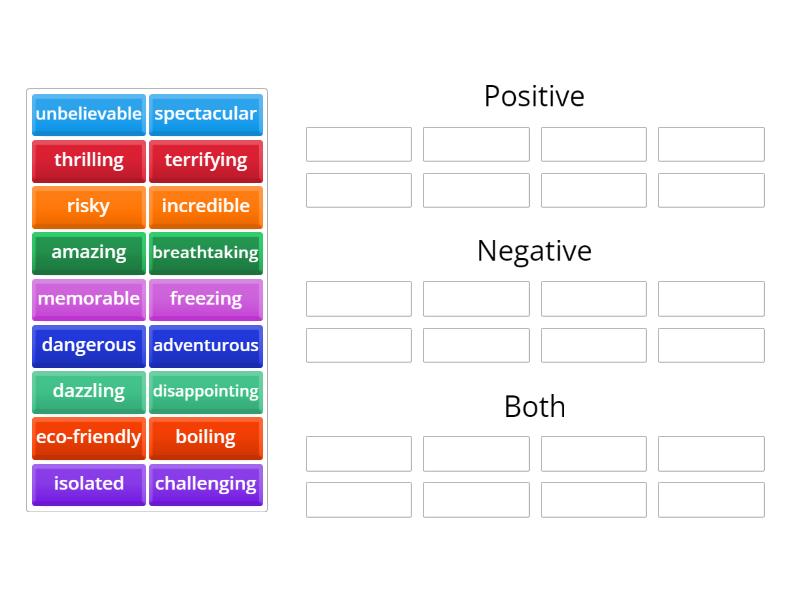 PP6 - Sort the adjectives - Group sort