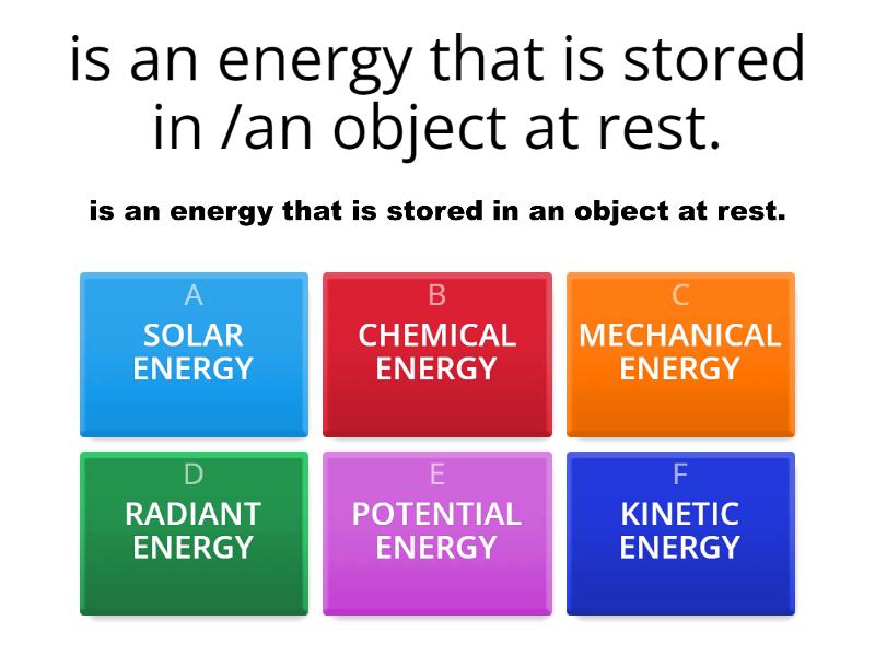 what are the 6 forms of energy and their sources