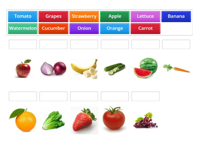 FRUITS AND VEGETABLES - Match up