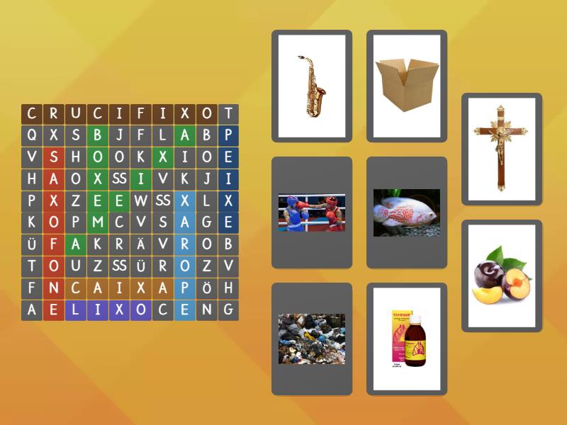 Palavras com x_Wörter mit x - Wordsearch