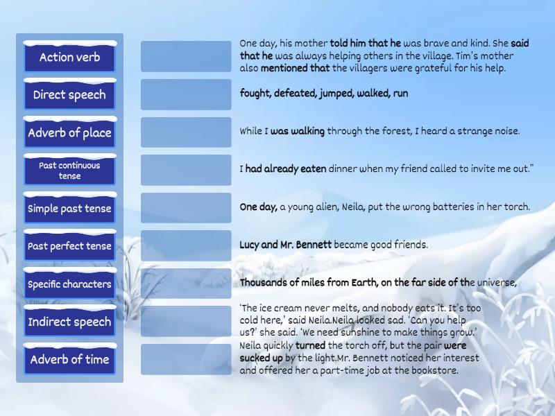Language Features of Narrative #1 - Match up