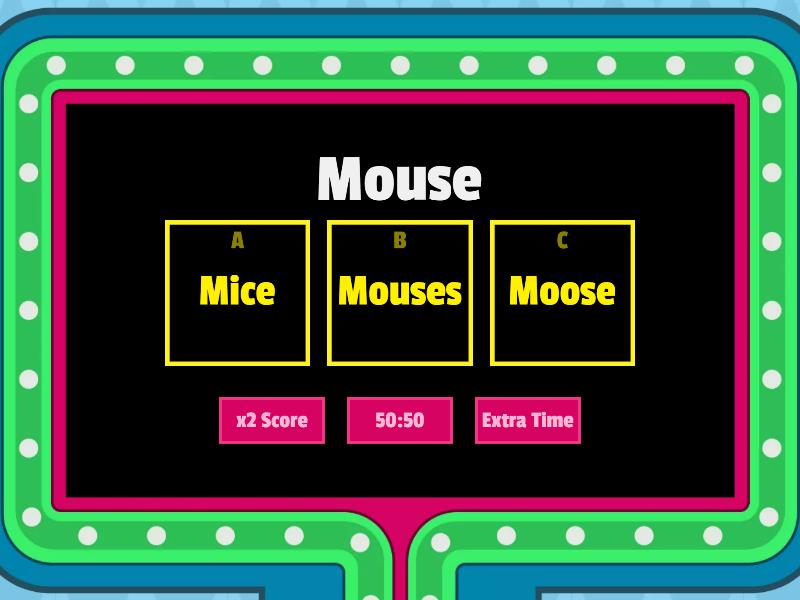 Plural Nouns - Gameshow Quiz