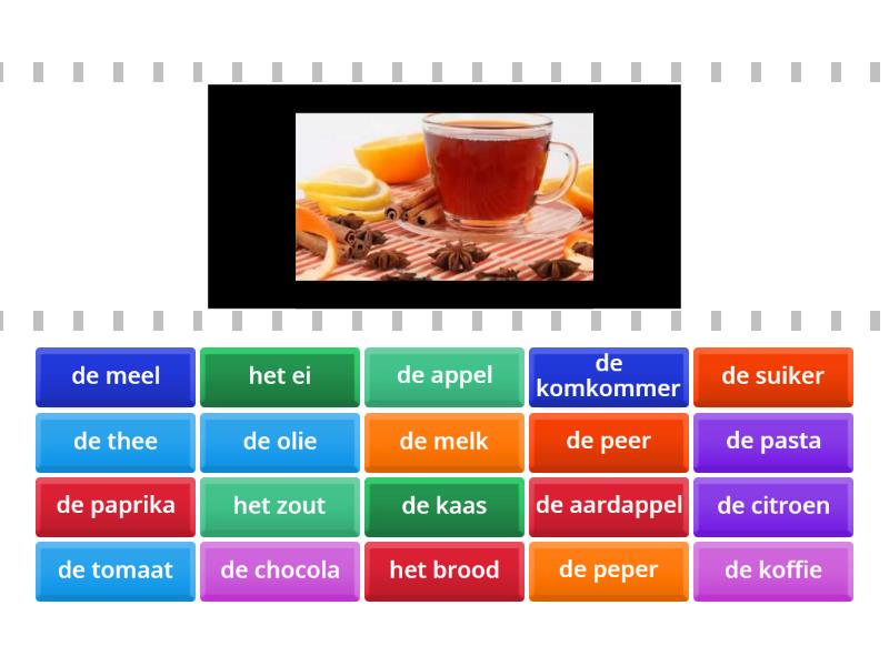 Eten en drinken Kies het antwoord