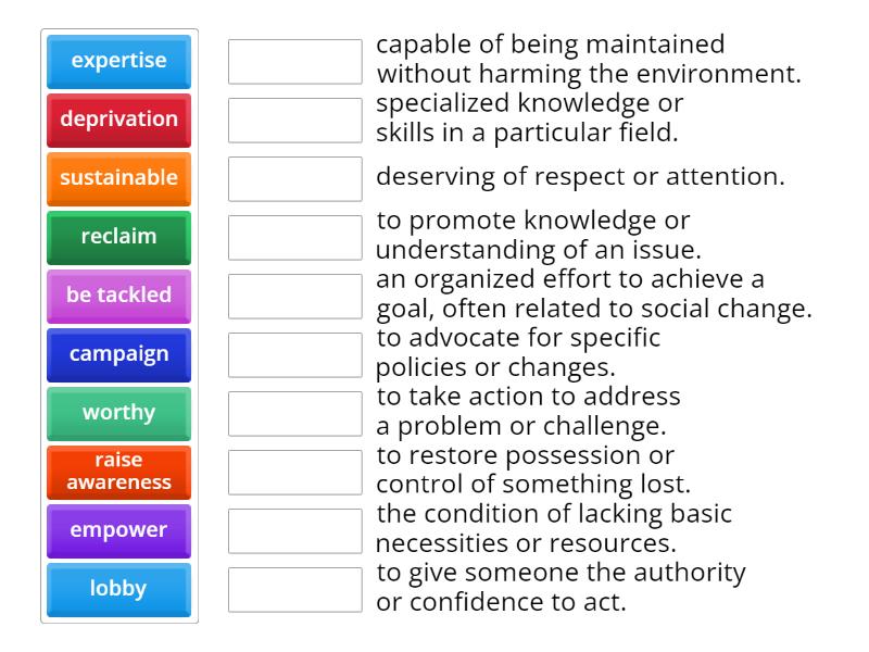 Match the word\ phrase with its meaning - Match up