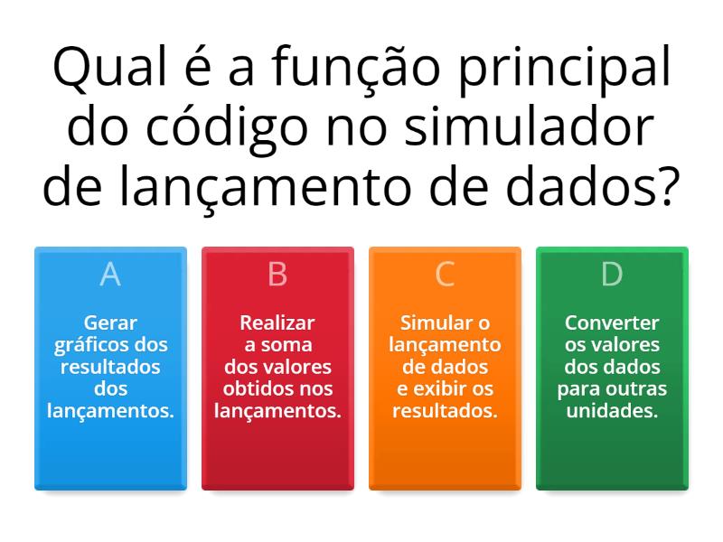 z - Simulador de lançamento de dados - Quiz