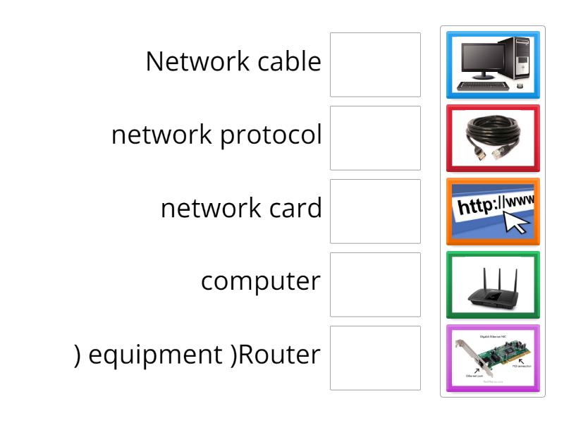 components of computer network - Match up