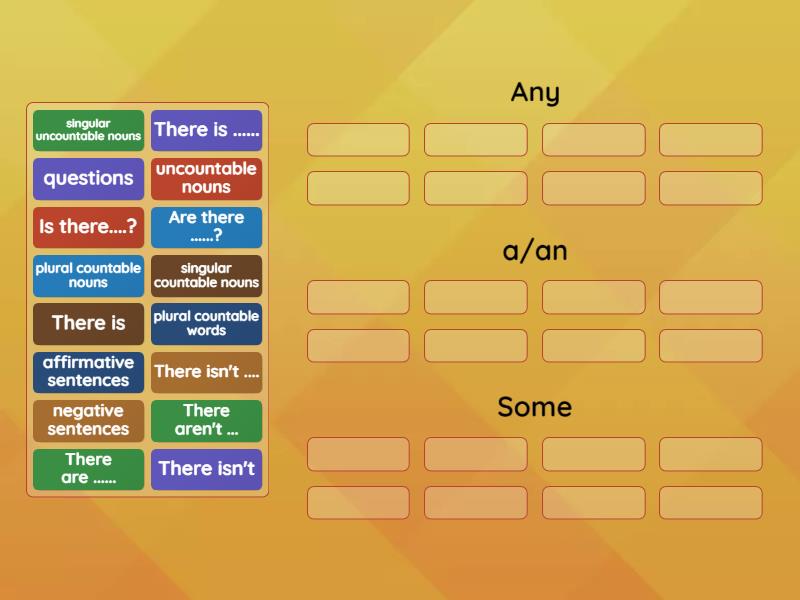 Some, Any, a/an - Group sort