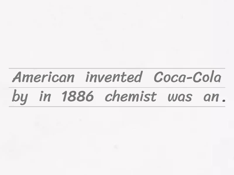 Story of Coca-Cola - Unjumble