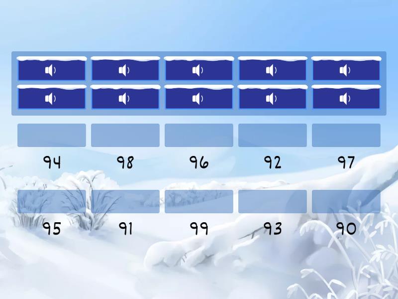 les nombres 90 - 99 - Match up
