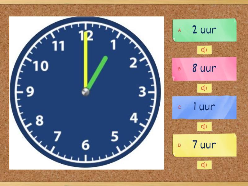 Klokkijken - Hele Uren (klok - Kies De Goede (ook Ingesproken) Tijd) - Quiz