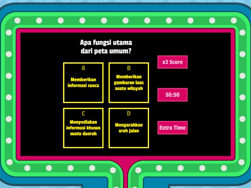 SOAL EVALUASI KELAS 4 IPAS - MENGENAL PETA - Gameshow Quiz