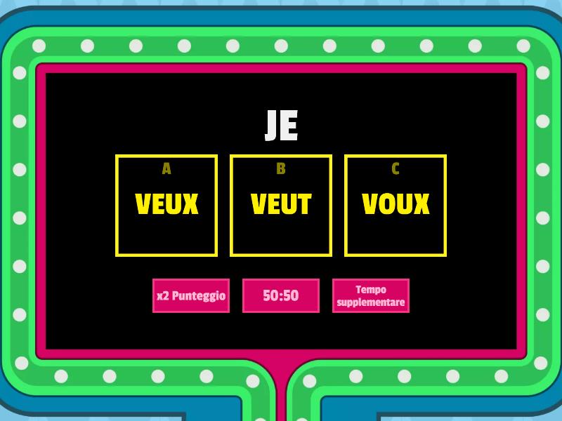 LES VERBES VOULOIR E POUVOIR - Gameshow Quiz