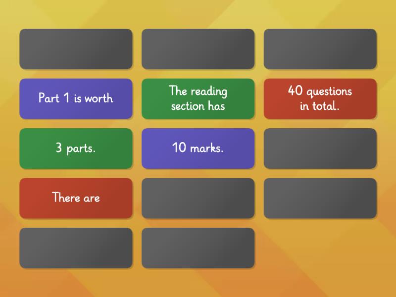 Edexcel ESL Reading paper - Matching pairs