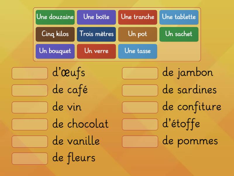 Exprimer la quantité - Match up