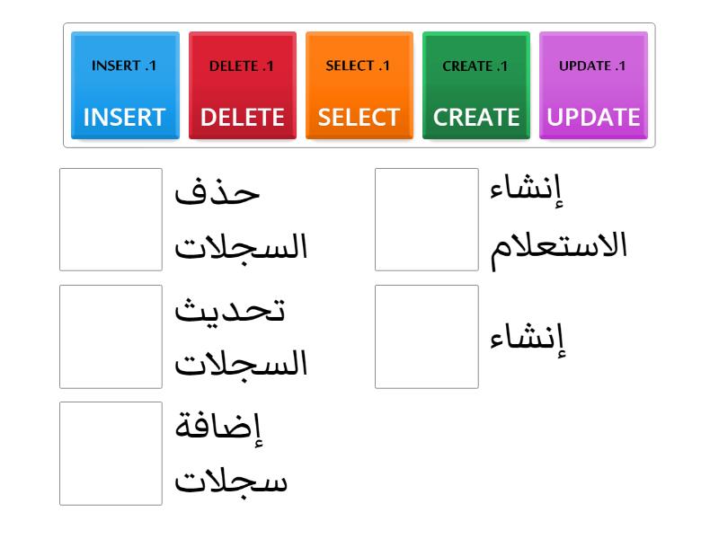 SQL أوامر - Match up