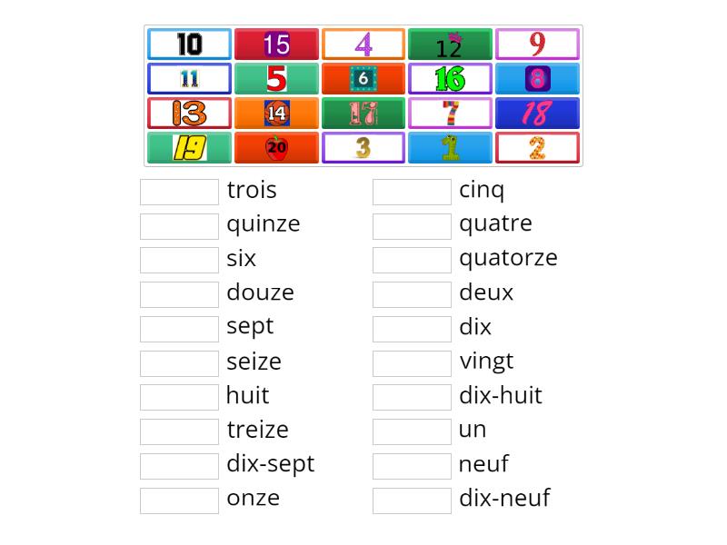 french-numbers-1-20-match-up