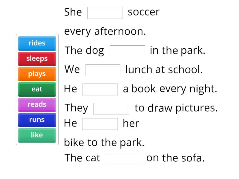 Present Tense - Complete the sentence