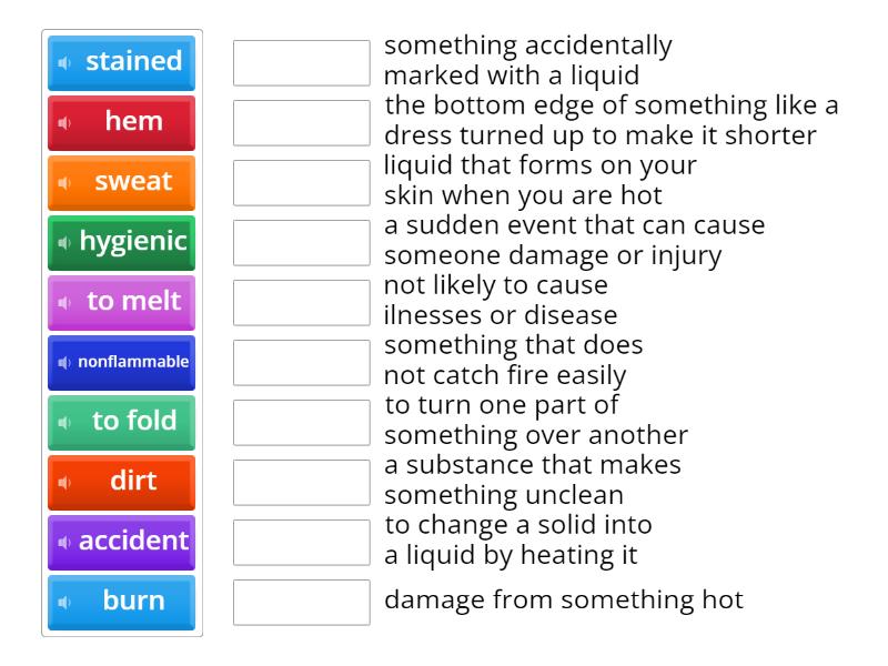 Match The Words With Their Definitions. - Match Up