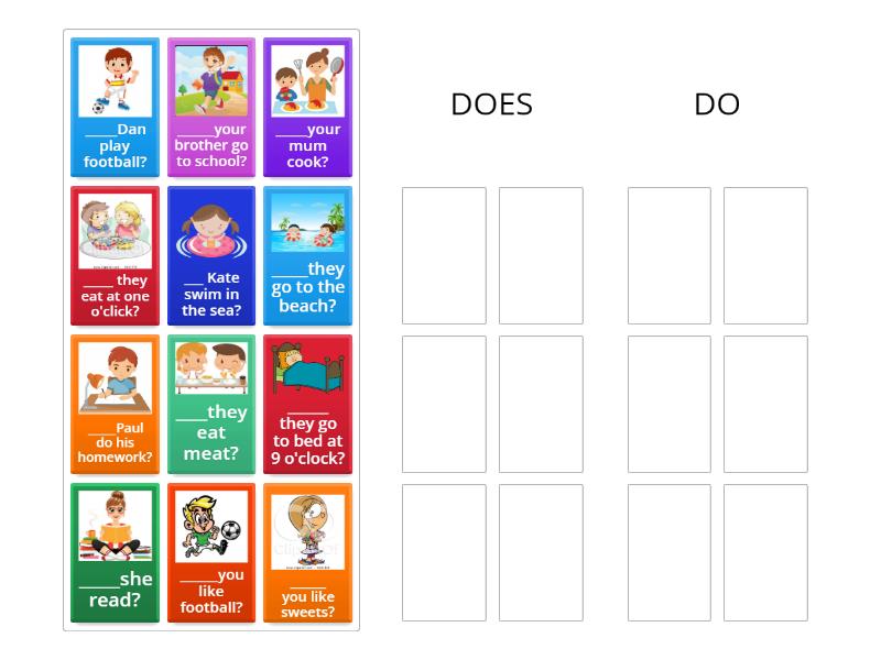 DO\DOES questions - Group sort