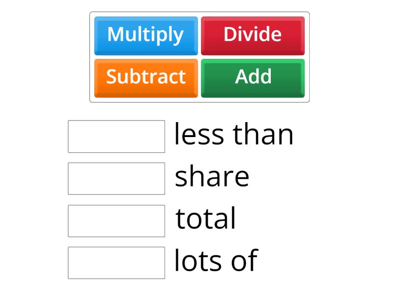 Four Operations - Match up