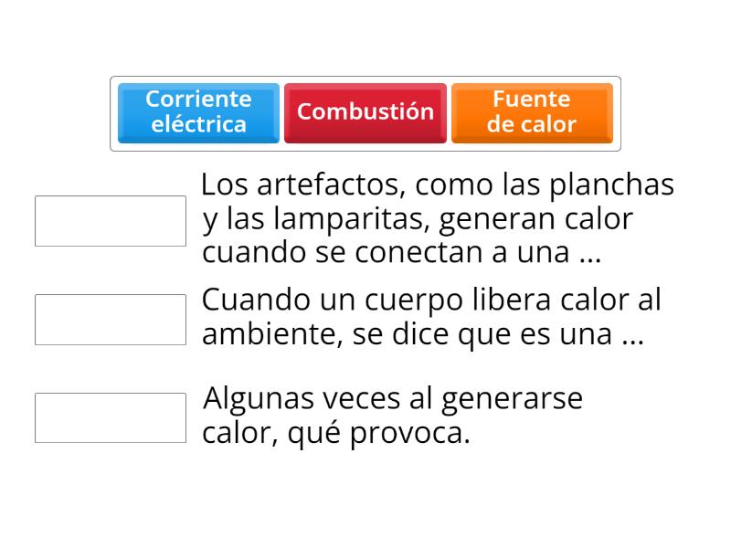Buenos y Malos conductores de calor - Une las parejas