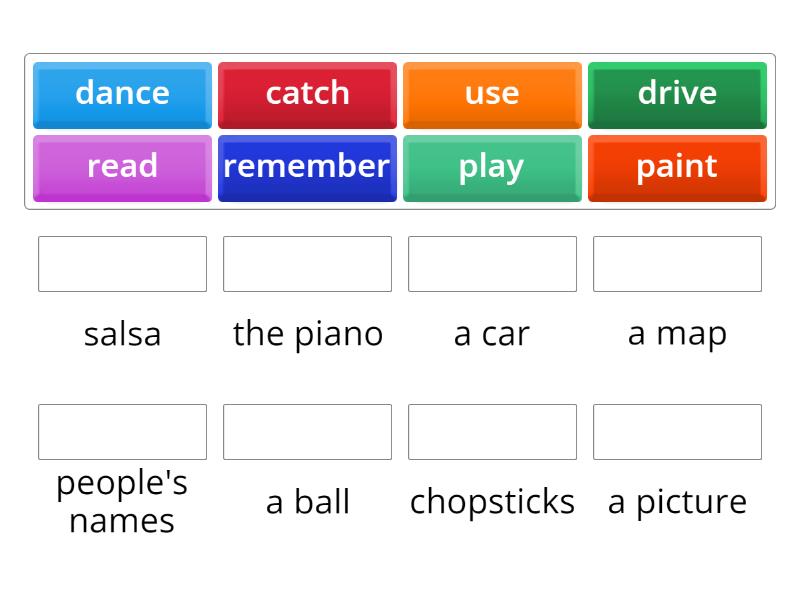 SO A1 Unit 5B Verbs of ability 1 - match - Match up