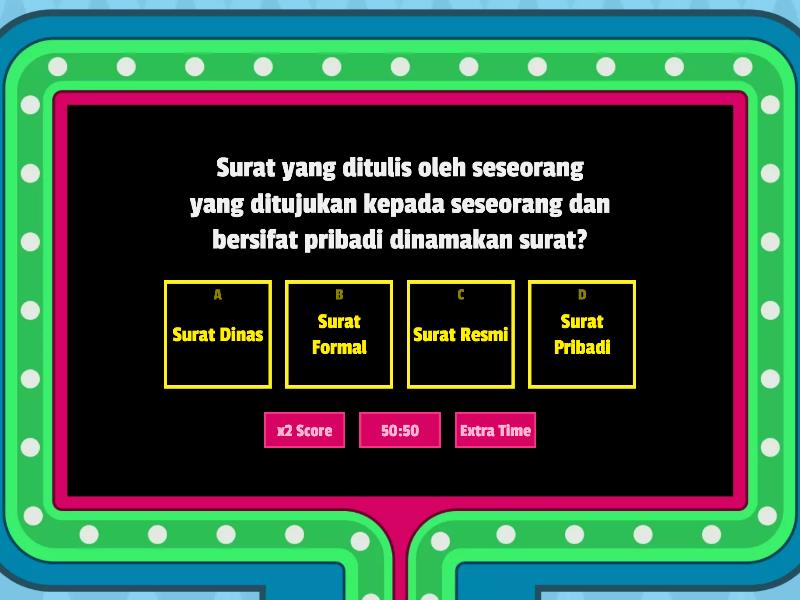 "PERBEDAAN SURAT PRIBADI DAN SURAT DINAS" - Gameshow Quiz