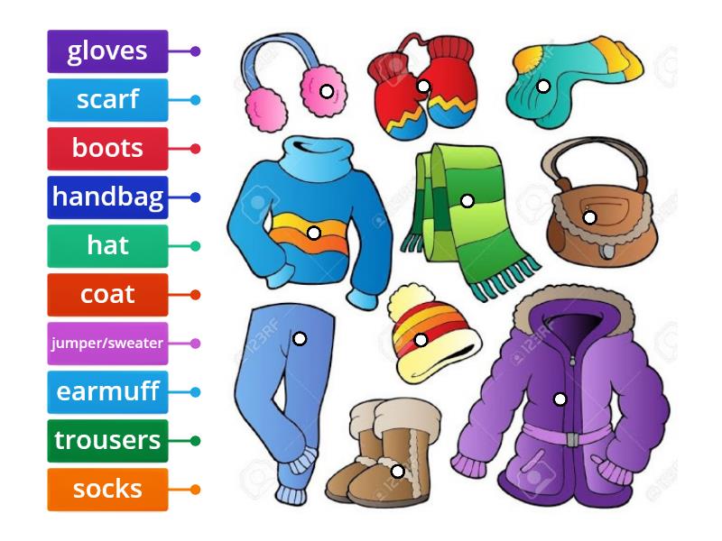 Winter Clothes - Labelled diagram