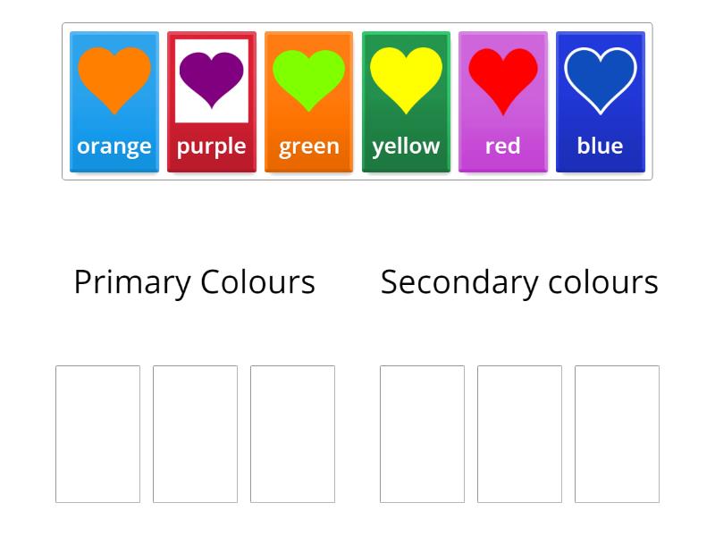 Primary and secondary colours - Group sort