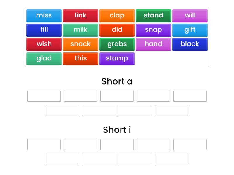 Sort short a, i - Group sort