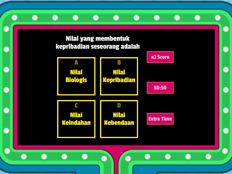 Jenis Nilai Berdasarkan Sifatnya - Gameshow Quiz