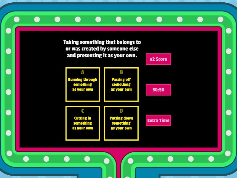 Plagiarism - Vocabulary For Video Listening Task - Gameshow Quiz