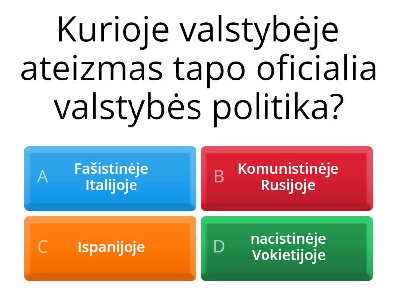 Pasaulis Po I-ojo Pasaulinio Karo - Quiz