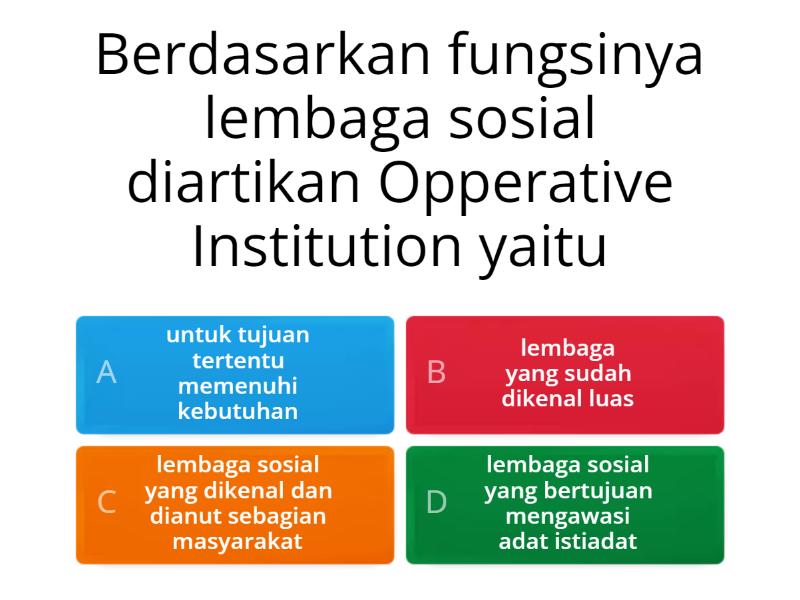 Lembaga Sosial - Quiz