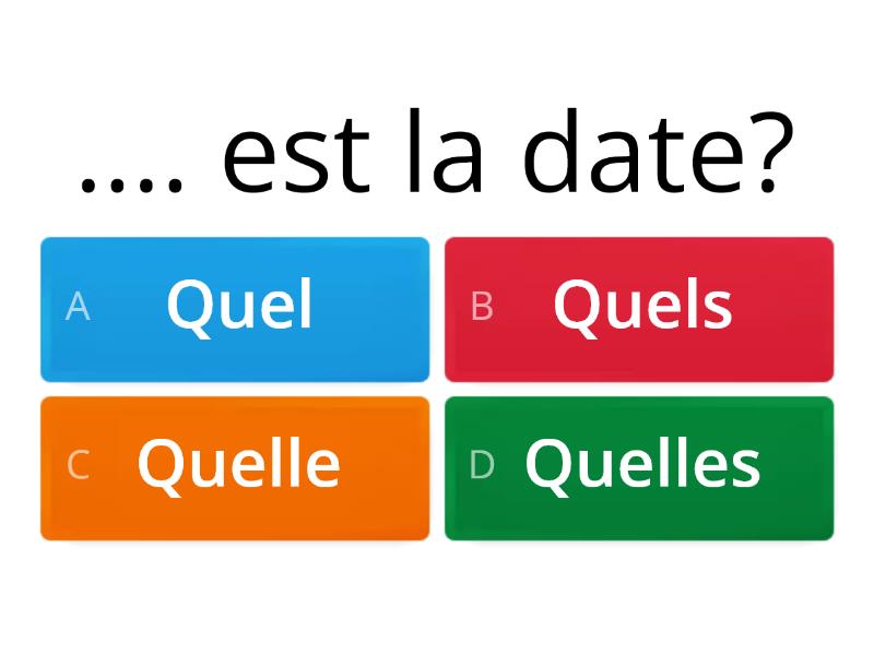 Quel/quels/quelle/quelles - Quiz