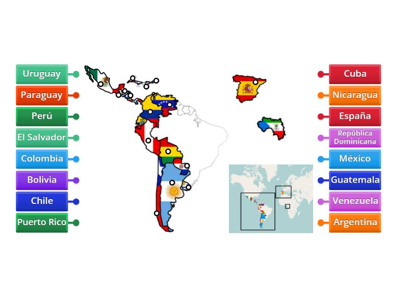 Los Pa Ses Hispanohablantes Labelled Diagram