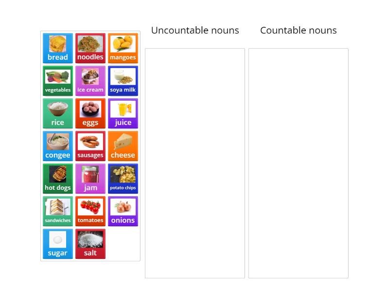 Unit 2 Lesson 7 Countable and uncountable noun - Categorize