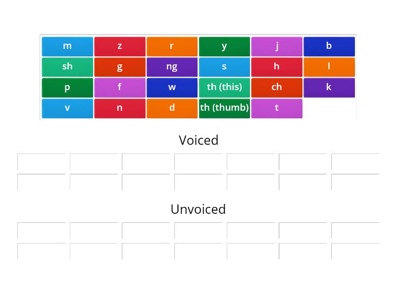 Voiced vs Unvoiced consonants - Group sort