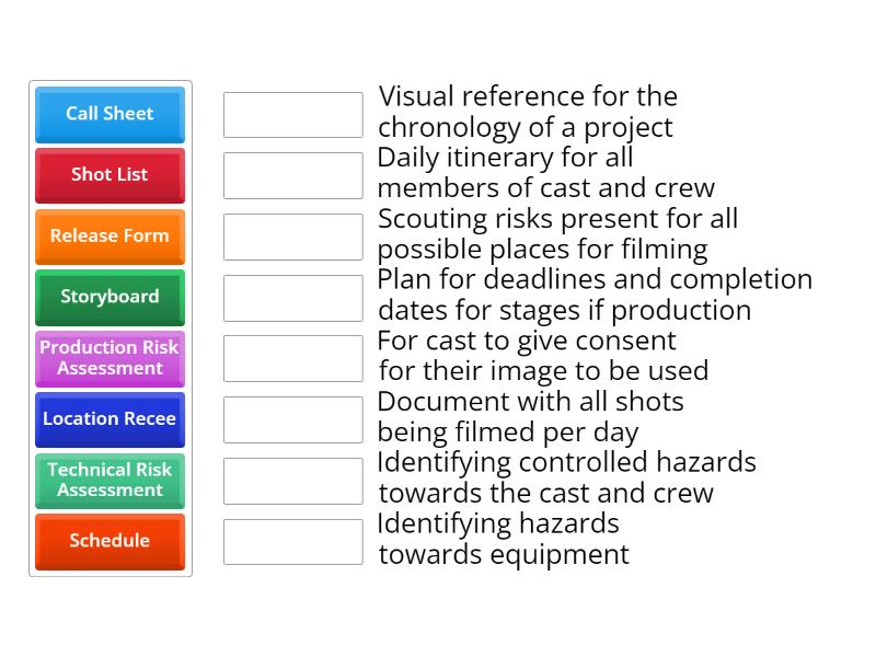 Pre-Production Documents - Match up