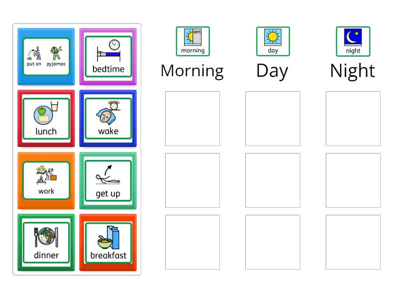 Daily routines - Group sort
