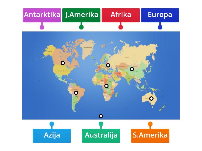 World Map - Labelled Diagram